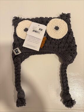 Krochet Kids Owl Hat - Grey HOOT XS/S zero-2yrs
